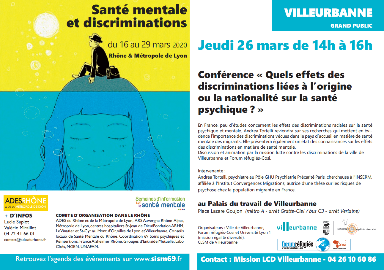 CONFÉRENCE REPORTÉE / Quels effets des discriminations liées à l