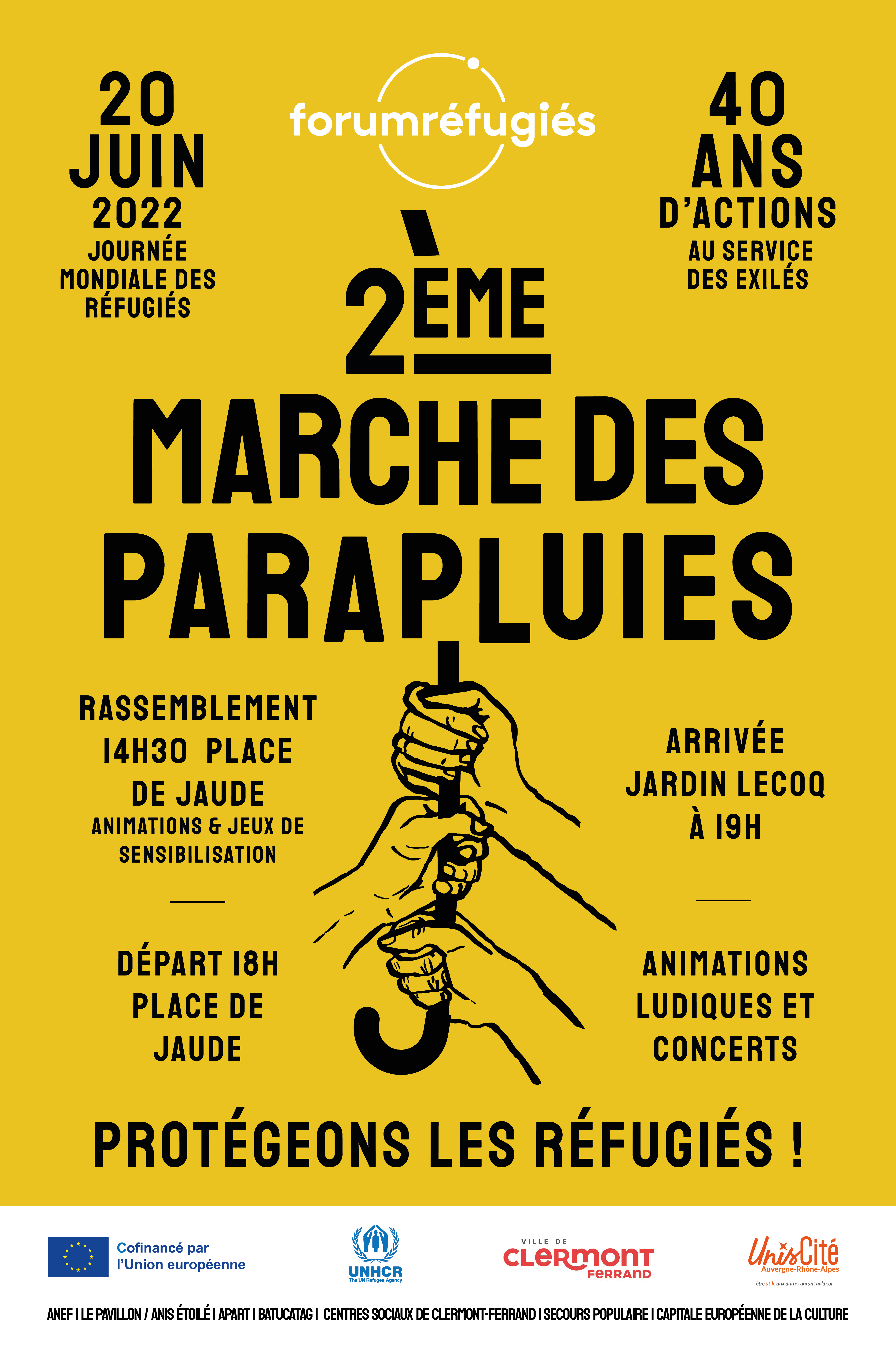 Journée mondiale des réfugiés | 2ème Marche des parapluies à Clermont-Ferrand