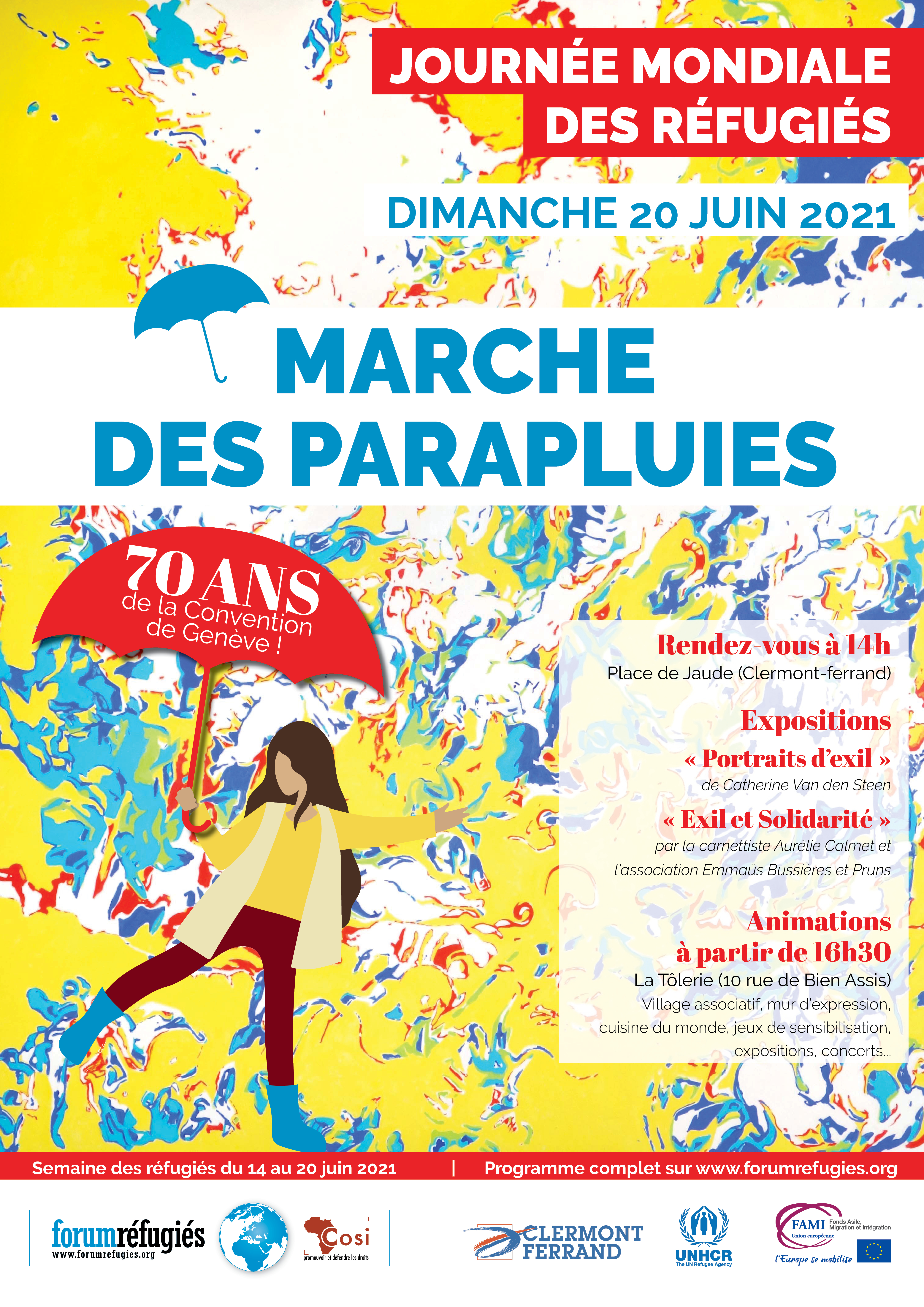 Journée mondiale des réfugiés | Marche des parapluies à Clermont-Ferrand